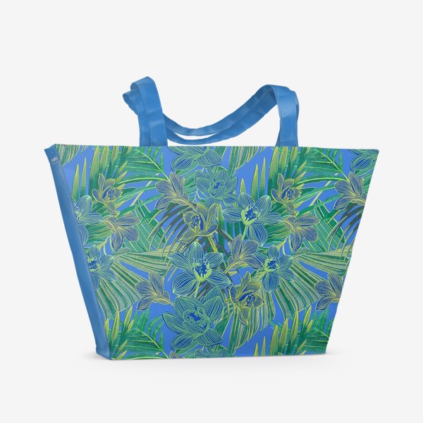 Пляжная сумка «Неоновые орхидеи»