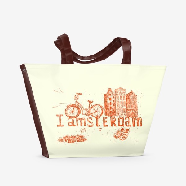Пляжная сумка «Амстердам. Графика»