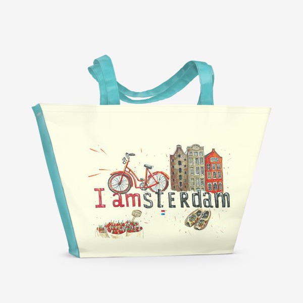Пляжная сумка «Амстердам в коллаже»