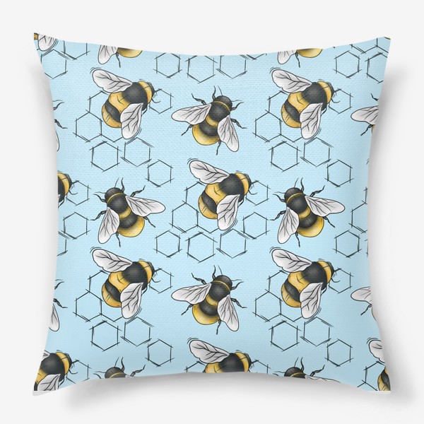 Подушка «Пчелы с сотами»
