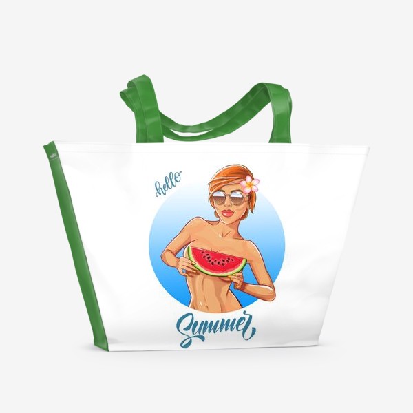 Пляжная сумка «девушка с арбузом»