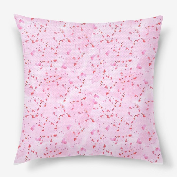 Подушка «Розовые акварельные брызги»