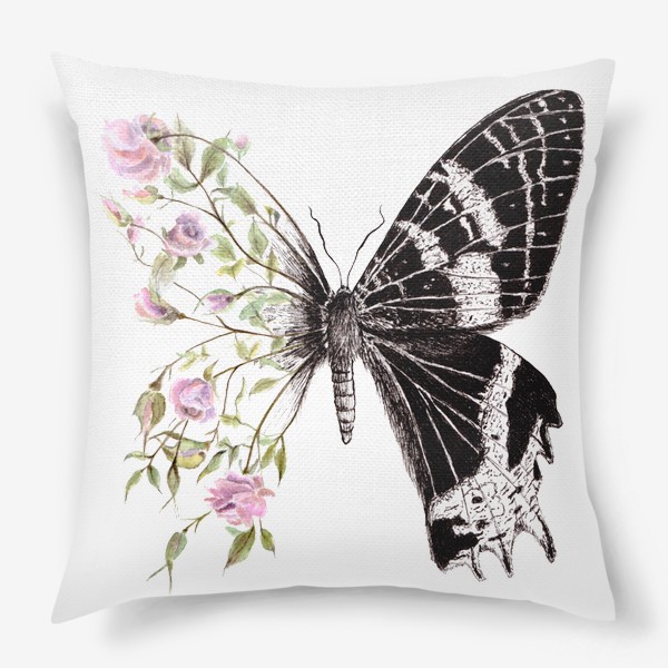 Подушка «Бабочка и цветы»