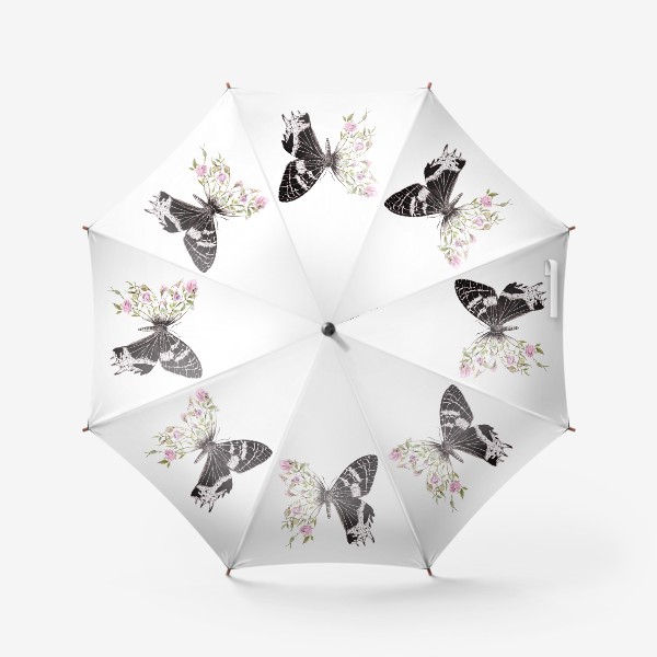 Зонт «Бабочка и цветы»