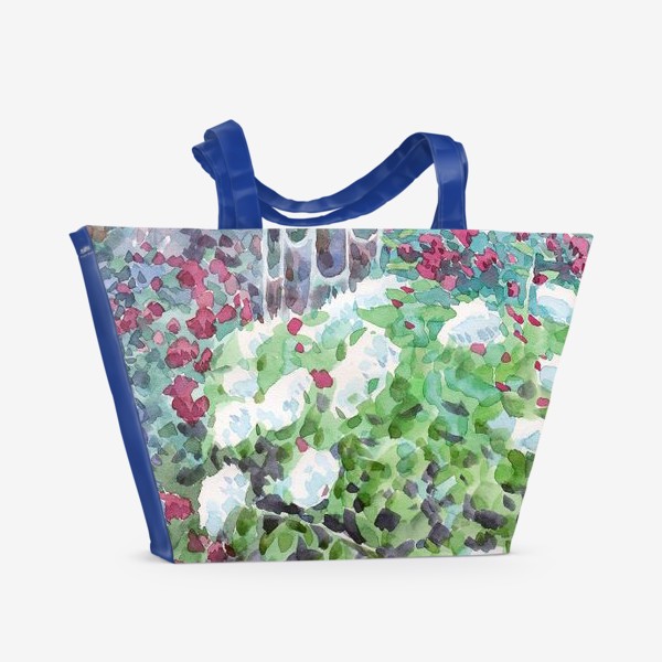 Пляжная сумка &laquo;Цветущий сад (гортензия)&raquo;