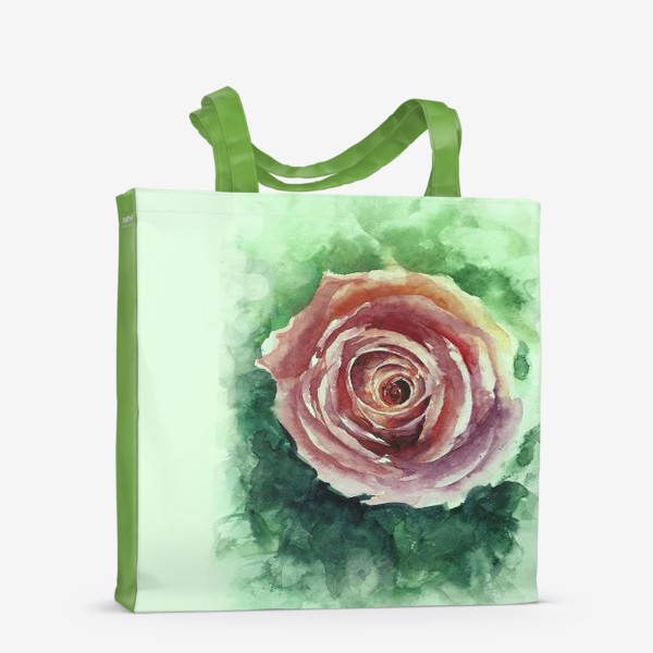 Сумка-шоппер «роза на зеленом фоне»