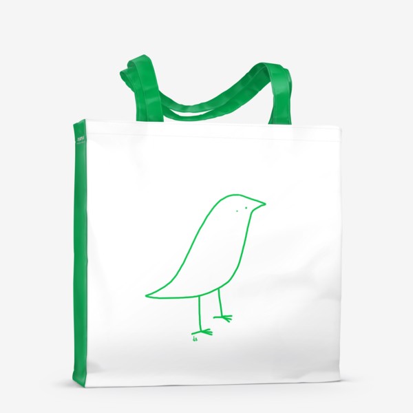 Сумка-шоппер «Зеленая птичка»