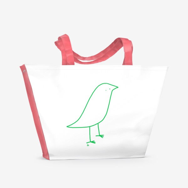 Пляжная сумка «Зеленая птичка»
