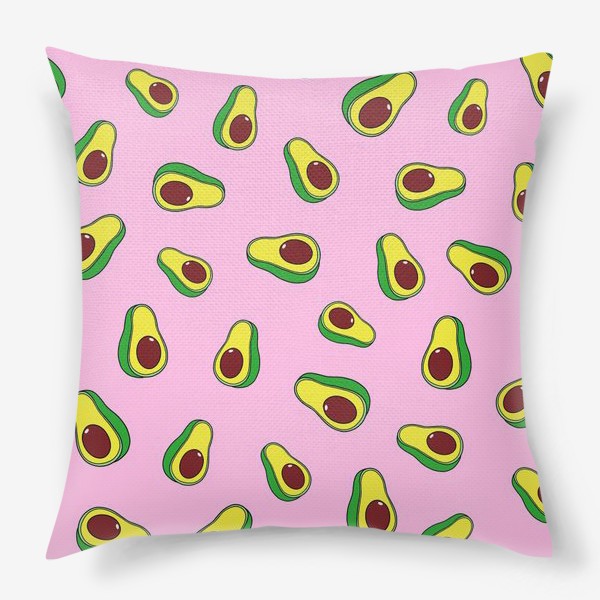 Подушка «Авокадо, нежно-розовый»