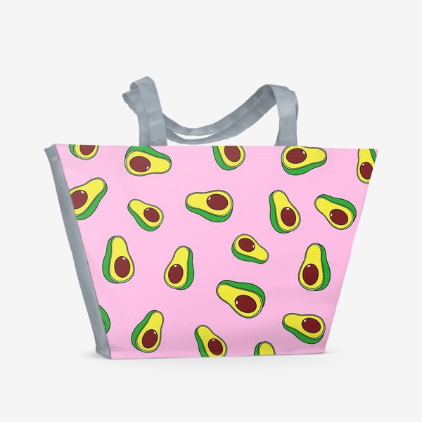Пляжная сумка «Авокадо, нежно-розовый»