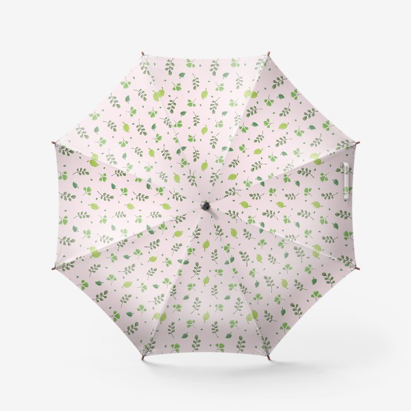 Зонт «Паттерн. Листья на розовом»