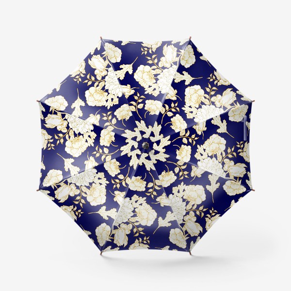 Зонт «пионы на синем»