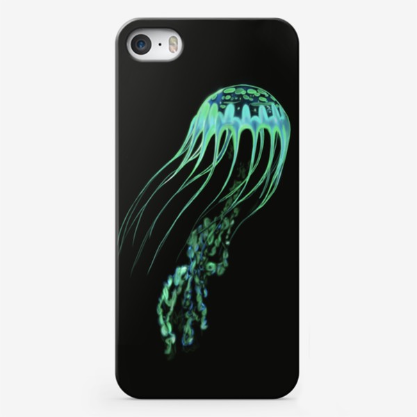Чехол iPhone «Неоновая зелёная медуза»