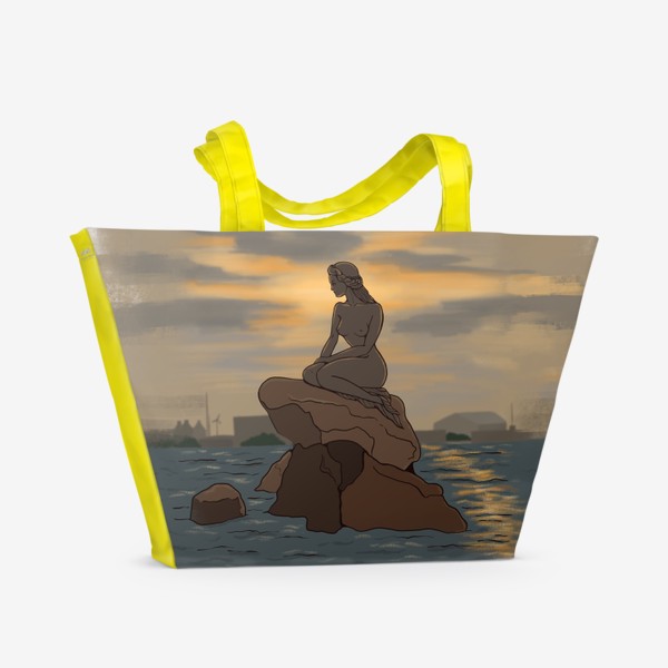 Пляжная сумка «Русалочка на закате»