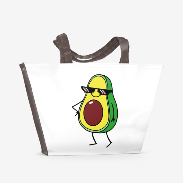 Пляжная сумка «Авокадо в очках, мем»