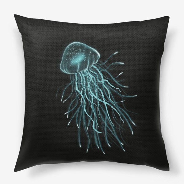 Подушка «Неоновая голубая медуза»