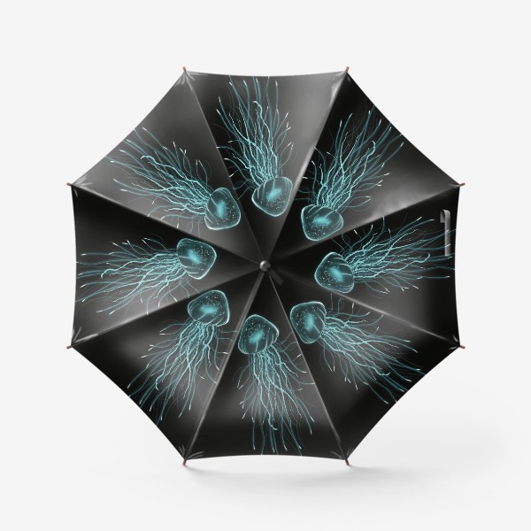 Зонт «Неоновая голубая медуза»