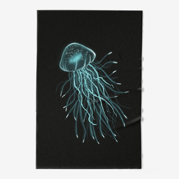 Полотенце «Неоновая голубая медуза»