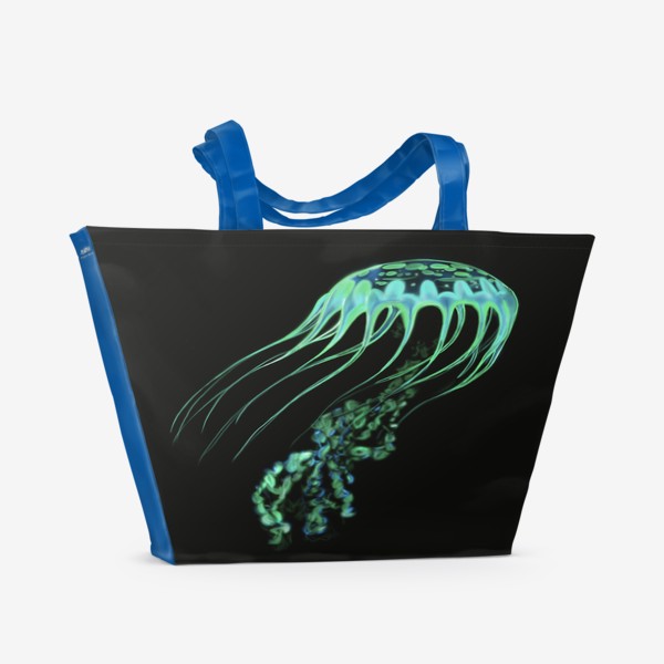 Пляжная сумка &laquo;Неоновая зелёная медуза&raquo;