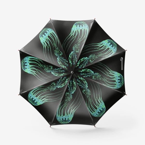 Зонт «Неоновая зелёная медуза»