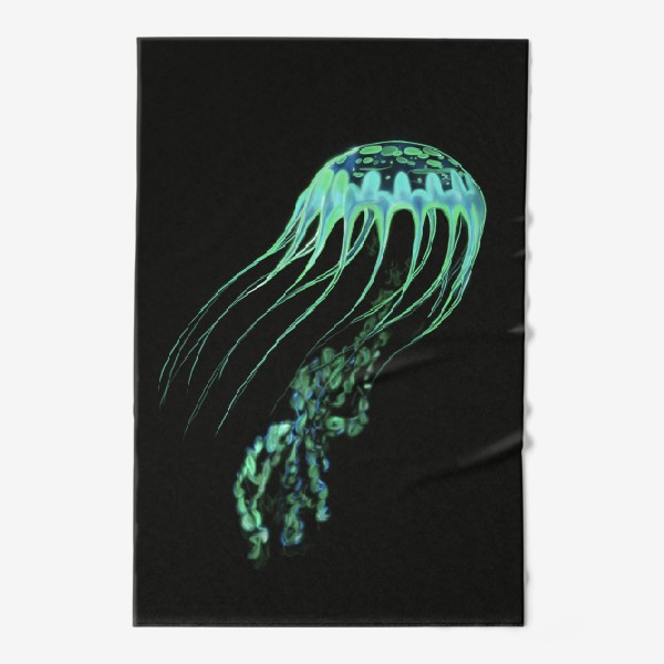 Полотенце «Неоновая зелёная медуза»