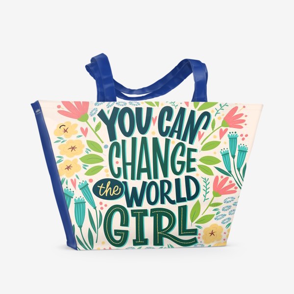 Пляжная сумка &laquo;You can change the world, girl! &raquo;