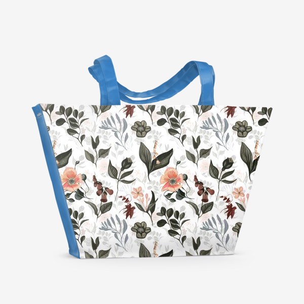 Пляжная сумка «Forest flowers. White»