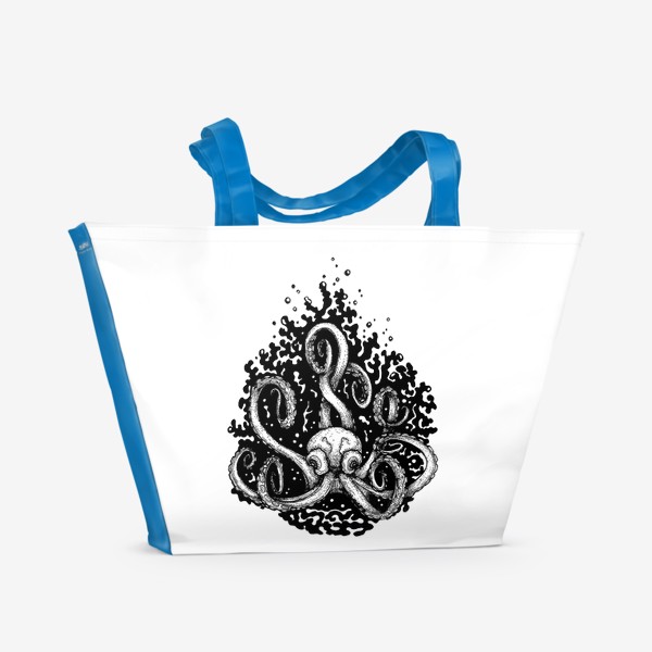 Пляжная сумка «Тихий осьминог. Графика»
