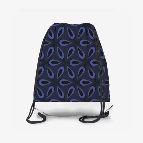 Рюкзак «на черном фоне закрученные темно синие звездочки»