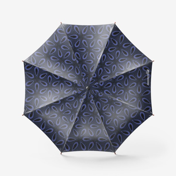 Зонт «на черном фоне закрученные темно синие звездочки»