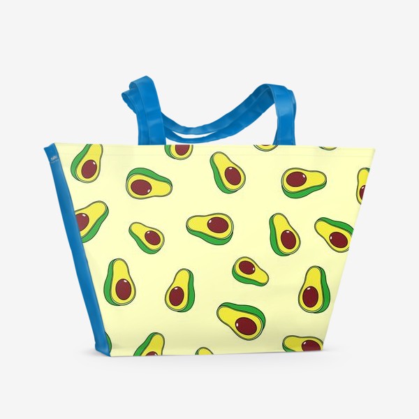 Пляжная сумка «Авокадо, светло-желтый миндаль»