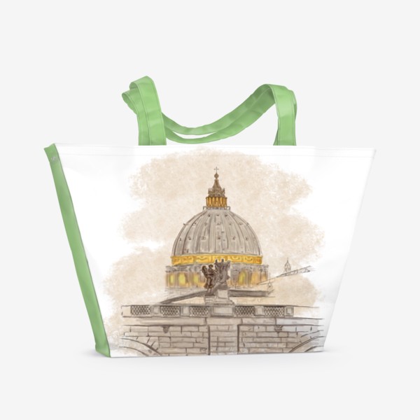 Пляжная сумка «Собор Святого Петра. Ватикан. Скетч»