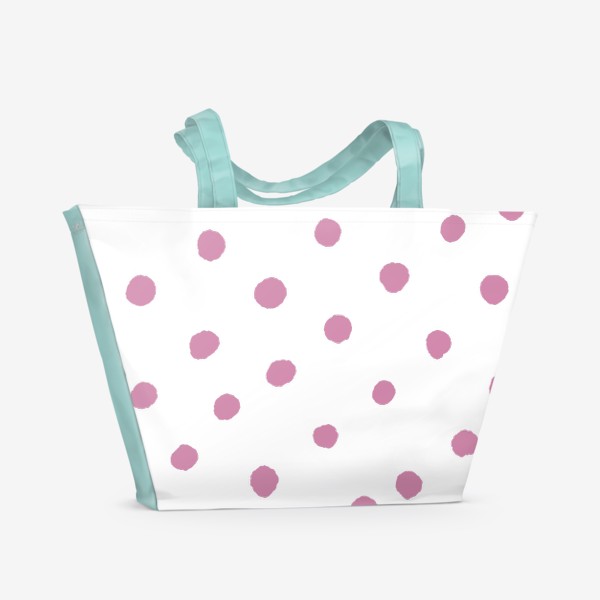 Пляжная сумка «Паттерн розовые точечки»