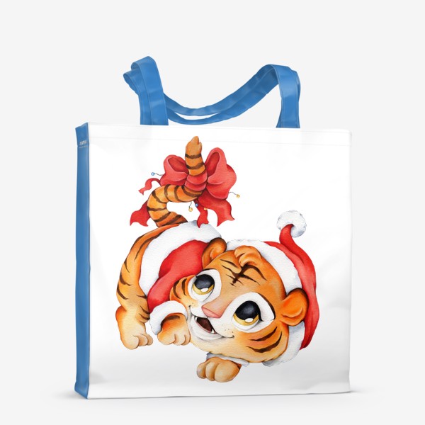 Сумка-шоппер «Новогодний тигр с бантом»