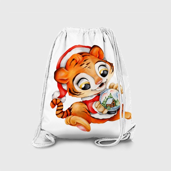 Рюкзак «новогодний тигр со снежным шаром»