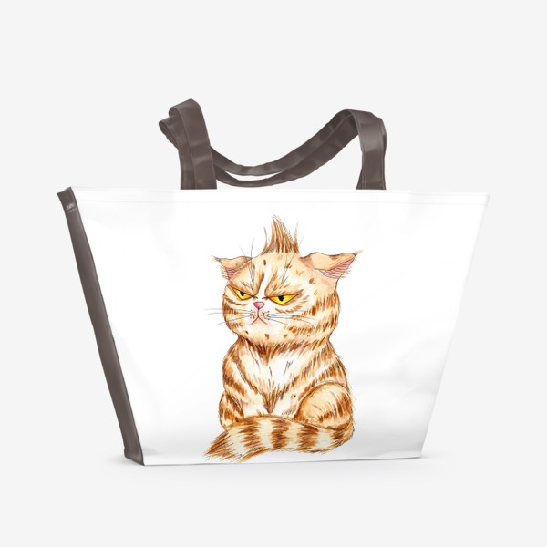 Пляжная сумка «Злой рыжий котенок»
