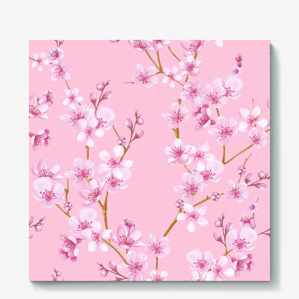 Холст «Весенняя сакура цветущая розовая вишня»