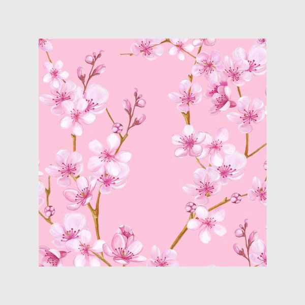 Шторы «Весенняя сакура цветущая розовая вишня»