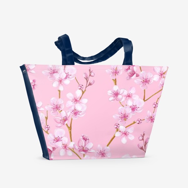 Пляжная сумка «Весенняя сакура цветущая розовая вишня»