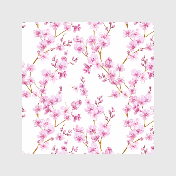 Шторы «Весенняя сакура цветущая вишня маленькие цветы»