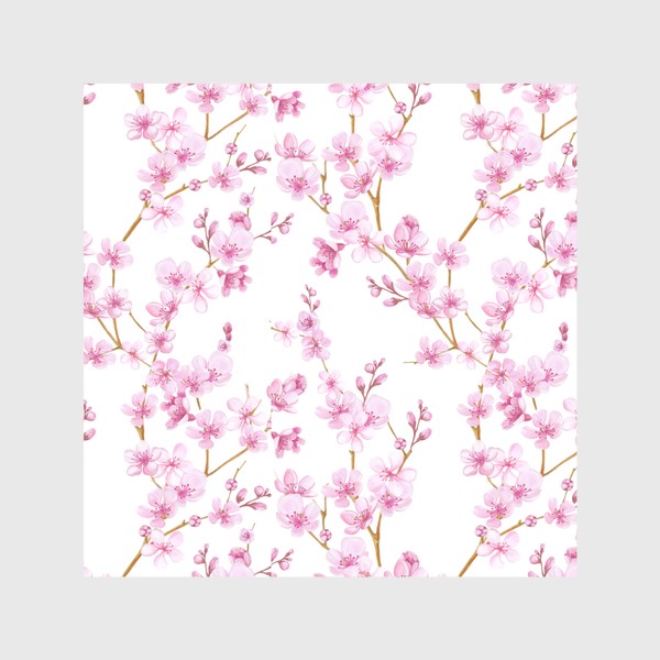 Скатерть «Весенняя сакура цветущая вишня маленькие цветы»