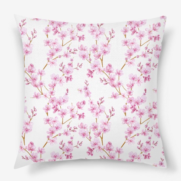 Подушка «Весенняя сакура цветущая вишня маленькие цветы»