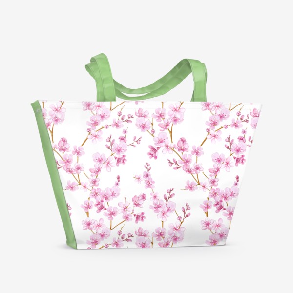 Пляжная сумка «Весенняя сакура цветущая вишня маленькие цветы»