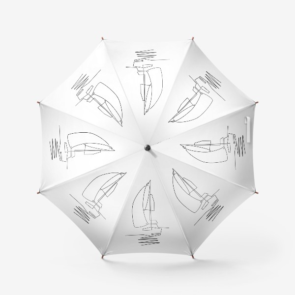 Зонт «Яхта/кораблик монолинией. Минимализм»