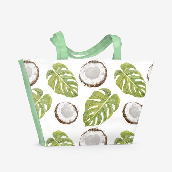 Пляжная сумка «Кокосы и листья монстеры»