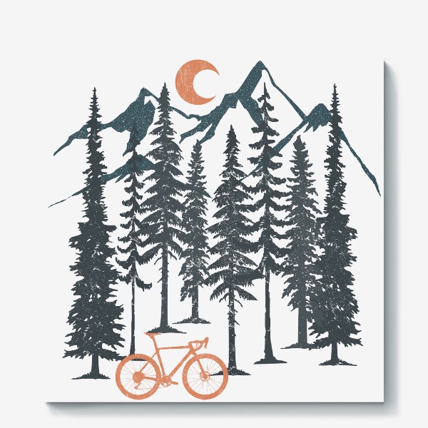 Холст «Moon and Bike»