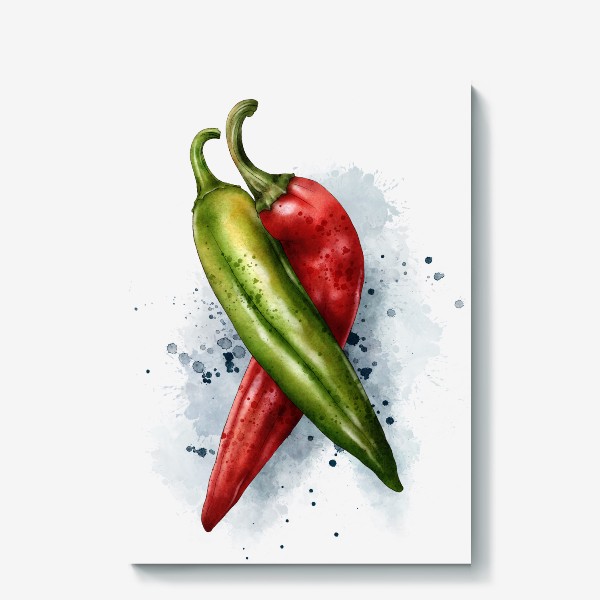 Холст «Острые перцы, Hot Peppers Art»