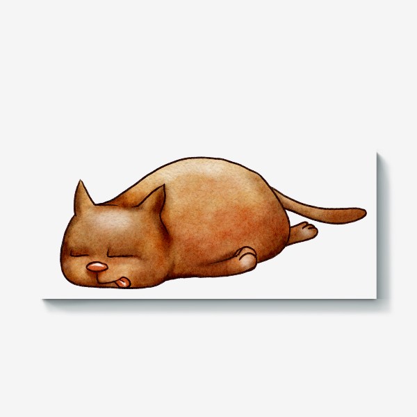 Холст «Толстый кот спит»
