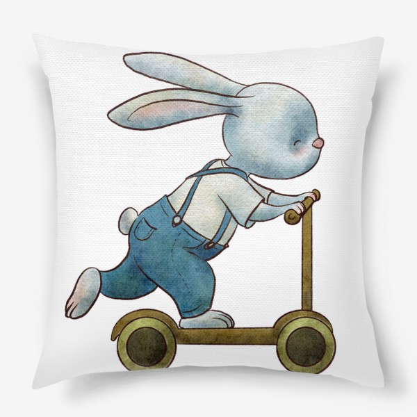 Подушка «Заяц Кролик Самокат»