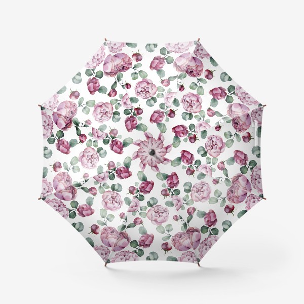 Зонт «пионы с листьями»
